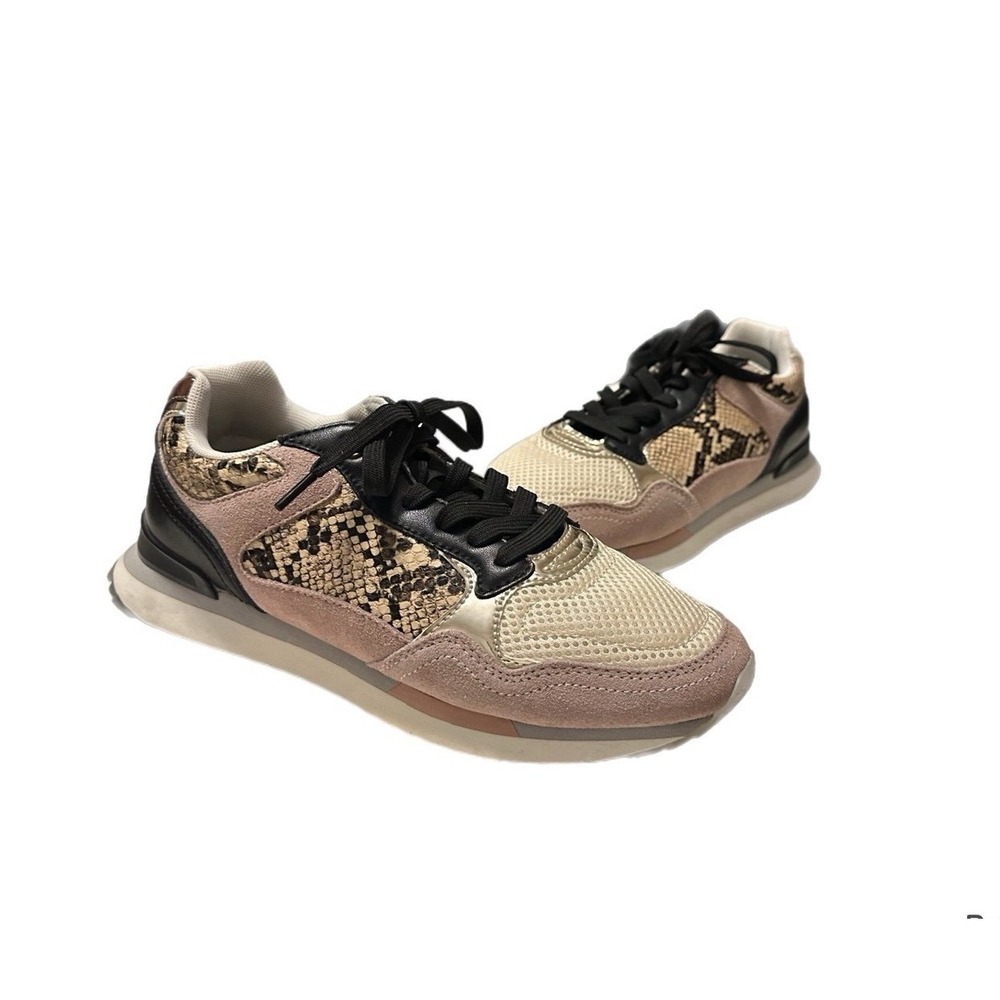HOFF ATHENS Snake Skin Print Suede Womens Size 8 Sneakers